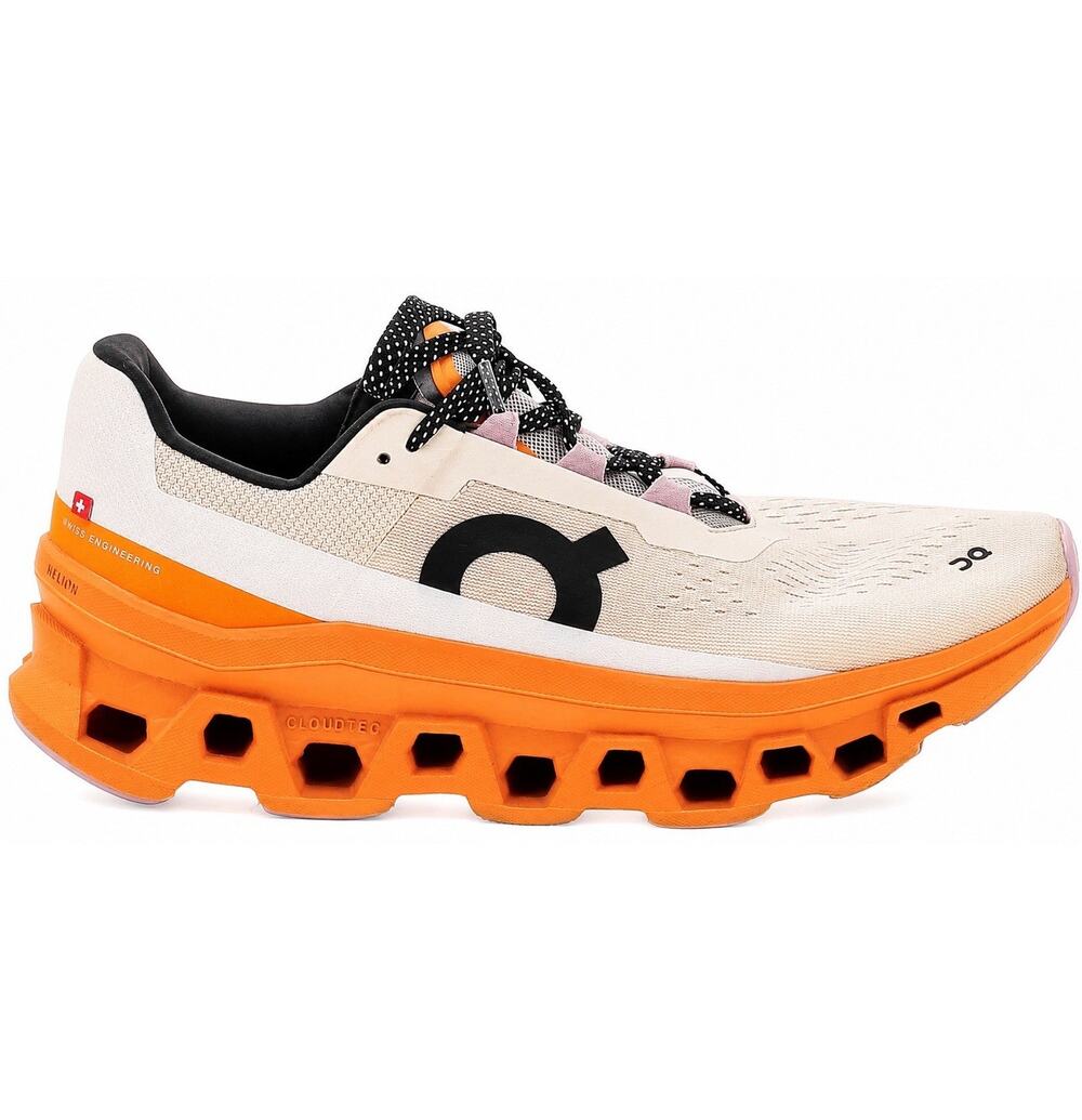 On Running Women Cloudmonster Sneakers Sz 9 Orange/White CloudTec Running Shoes